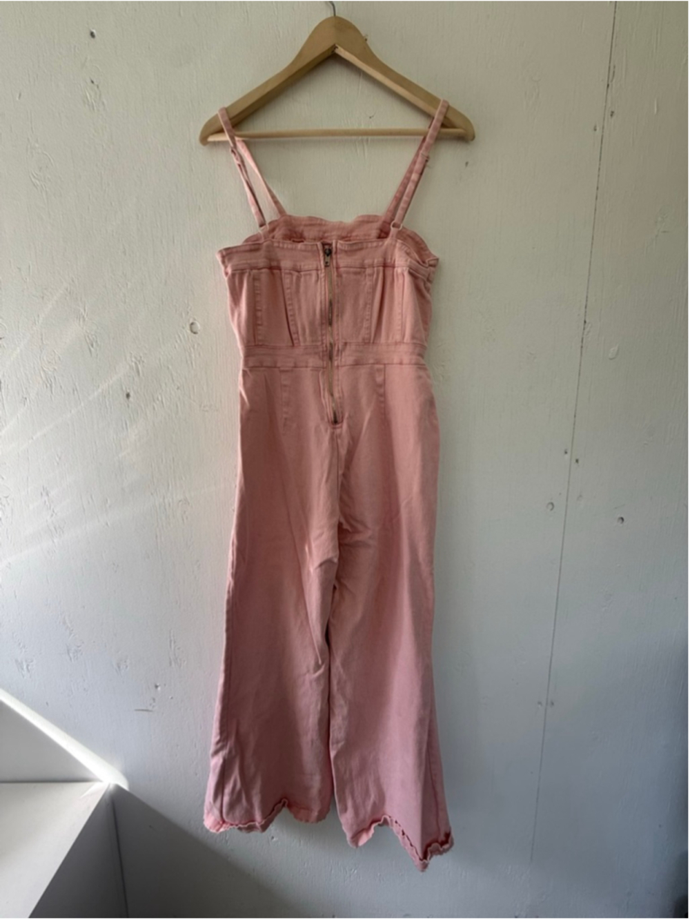 Pink Denim Corset Bodice Wide Leg Jumpsuit Size 6 - Picture 8 of 8
